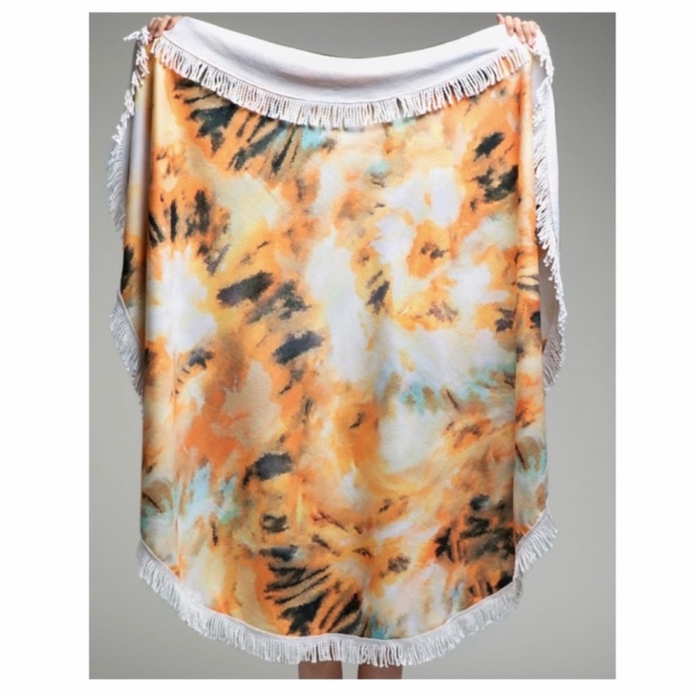 New Ruggine Boho Tie Dye Round Beach Towel